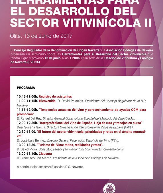 La Interprofesional presente en el seminario organizado por El Consejo Regulador de la Denominación de Origen Navarra y la Asociación Bodegas de Navarra