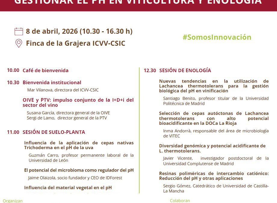 Jornada «Del Suelo a la copa: nuevas estrategias para gestionar el pH en viticultura y enología»